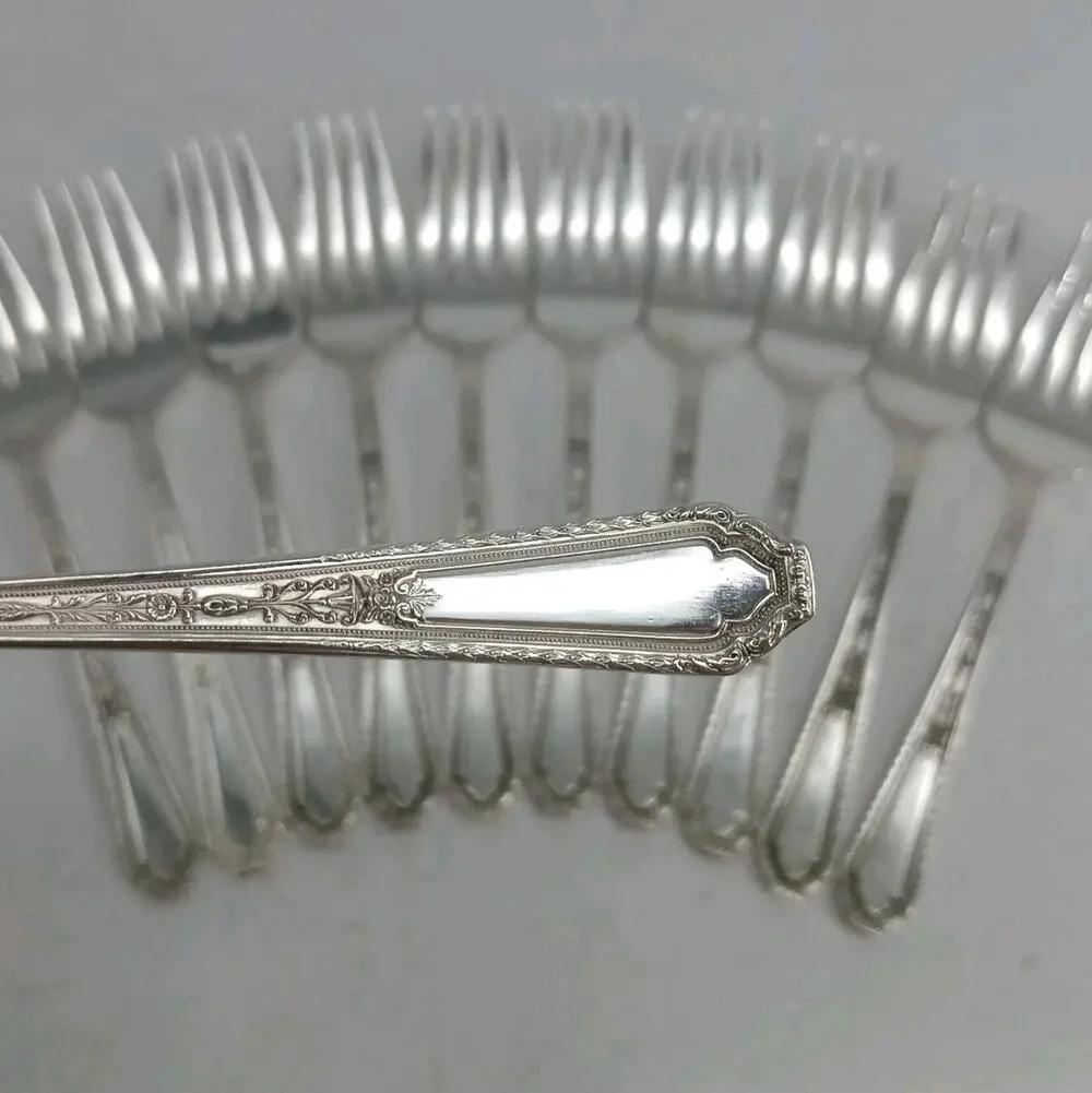 11X SF ROGERS Extra Plate SilverPlate CHALFONTE Salad Forks Flatware